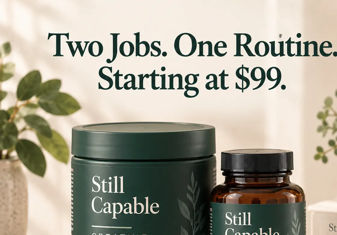 Still Capable creatine and magnesium offer banner starting at 99 dollars